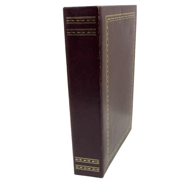Vintage Burgundy 3-Ring Binder Photo Album With 45 Pages & Gold Embossed C139 - Picture 5 of 10